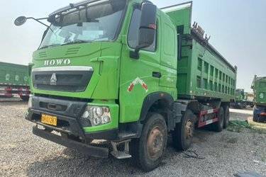 二手中国重汽 HOWO T7H重卡 440马力 8X4 7.6米自卸车(12挡)(国五) 前四后八 曼二手自卸车 黄牌