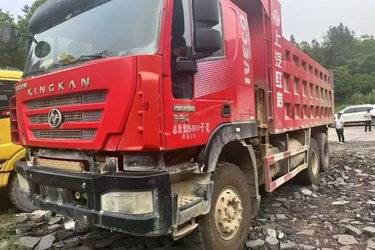 二手上汽红岩 新金刚M500 重载版 390马力 6X4 6米自卸车(国五) 后八轮 上菲红二手自卸车 黄牌