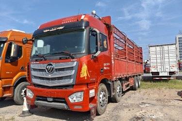 二手福田 欧曼EST 6系重卡 穿越版 460马力 8X4 9.6米仓栅式载货车(国五) 前四后八 福田康明斯二手载货车 黄牌