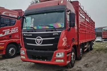 二手福田 欧曼GTL 6系重卡 360马力 8X4 9.6米仓栅式载货车(国五) 前四后四 康明斯二手载货车 黄牌