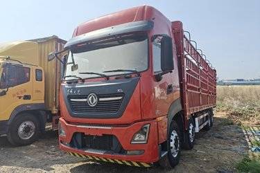 二手东风商用车 天龙KL重卡 465马力 8X4 9.6米仓栅式载货车(国五) 前四后八 雷诺二手载货车 黄牌