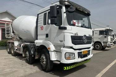 二手陕汽重卡 德龙新M3000 340马力 8X4 7.98方混凝土搅拌车(国五) 前四后八 潍柴二手搅拌车图片