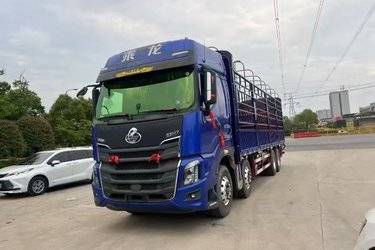 二手东风柳汽 乘龙H7重卡 480马力 8X4 9.6米仓栅式载货车(300后桥)(国五) 前四后八 玉柴二手载货车 黄牌