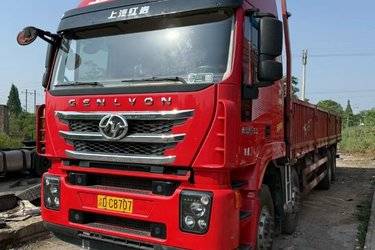 二手上汽红岩 杰狮C500重卡 重载版 430马力 8X4 9.55米栏板载货车(国五) 前四后八 上菲红二手载货车 黄牌