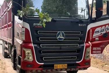 二手三一集团 俊领版 430马力 8X4 9.5米仓栅式载货车(国五) 前四后八 福田康明斯二手载货车 黄牌图片