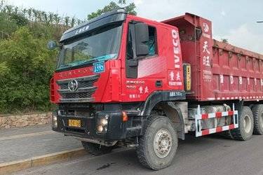 二手上汽红岩 杰狮重卡 390马力 6X4 6米自卸车(国五) 后八轮 上菲红二手自卸车 黄牌图片
