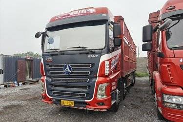 二手三一集团 俊领版 430马力 8X4 9.5米仓栅式载货车(国五) 前四后八 东风康明斯二手载货车 黄牌图片