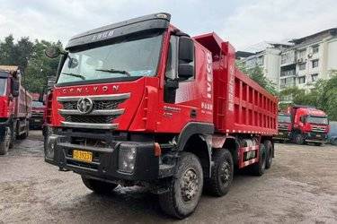 二手上汽红岩 杰狮C500重卡 430马力 6X4 6.8米自卸车(国五) 后八轮 上菲红二手自卸车 黄牌图片