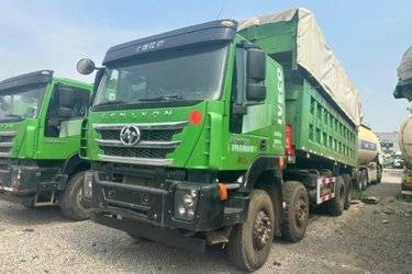 二手红岩 杰狮 390马力 8X4 6.8米自卸车(国五) 前四后八 上菲红二手自卸车 黄牌
