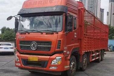 二手东风商用车 天龙重卡 350马力 8X4 9.4米仓栅式载货车(国五) 前四后八 东风二手载货车 黄牌图片