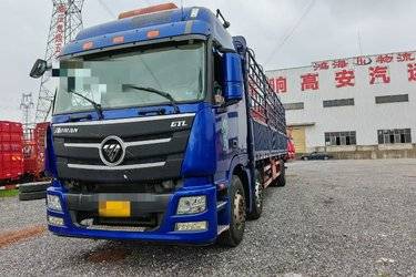 二手福田 欧曼EST 6系重卡 280马力 6X2 9.45米仓栅式载货车(459后桥)(国五) 前四后四 福田康明斯二手载货车 黄牌图片