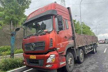 二手东风商用车 天龙重卡 315马力 8X4 9.6米栏板载货车(国五) 前四后八 东风二手载货车 黄牌图片
