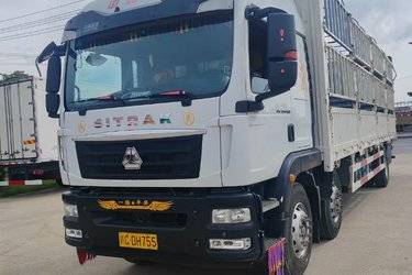 二手中国重汽 汕德卡SITRAK G5重卡 310马力 6X2 9.6米仓栅式载货车(国六) 前四后四 曼二手载货车 黄牌图片