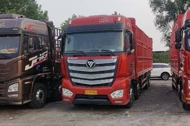 二手福田 欧曼EST 穿越版 490马力 8X4 9.56米AMT自动挡仓栅式载货车(国六) 前四后八 福田康明斯二手载货车 黄牌图片