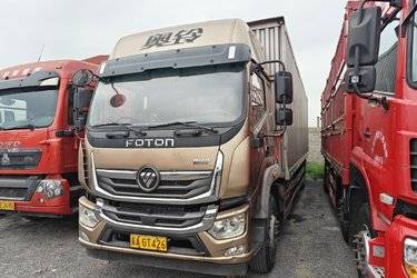 二手福田 奥铃大黄蜂 260马力 9.78米排半厢式载货车(国五) 单桥 玉柴二手载货车 黄牌图片
