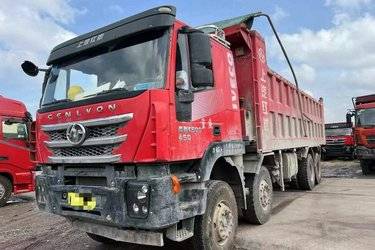 二手上汽红岩 杰狮C500重卡 450马力 8X4 8.3米自卸车(国五) 前四后八 上菲红二手自卸车 黄牌