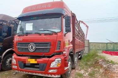 二手东风商用车 天龙重卡 350马力 8X4 9.4米仓栅式载货车(国五) 前四后八 雷诺二手载货车 黄牌
