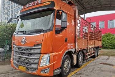 二手东风柳汽 乘龙H7重卡 350马力 8X4 9.4米仓栅式载货车(国五) 前四后八 玉柴二手载货车 黄牌图片