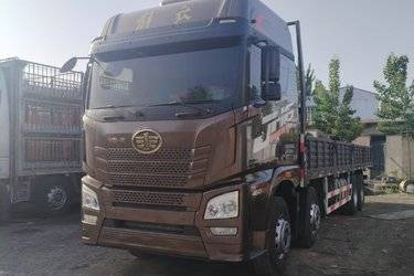 二手青岛解放 JH6重卡 460马力 8X4 9.5米栏板载货车(国五) 前四后八 锡柴二手载货车 黄牌