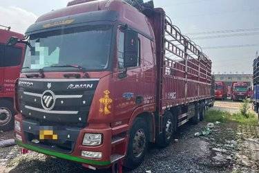 二手福田 欧曼GTL 6系重卡 360马力 8X4 9.53米仓栅式载货车(440后桥)(国五) 前四后八 福田康明斯二手载货车 黄牌图片