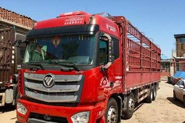 二手福田 欧曼EST 470马力 8X4 9.56米仓栅式载货车(国六) 前四后八 福田康明斯二手载货车 黄牌图片