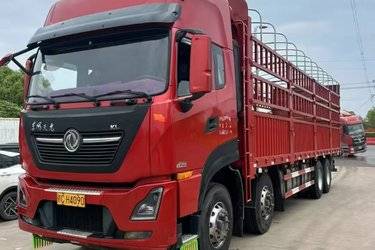 二手东风商用车 天龙KL重卡 465马力 8X4 9.6米仓栅式载货车(国五) 前四后八 雷诺二手载货车 黄牌