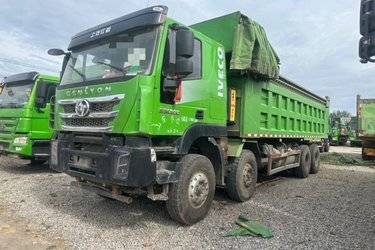 二手上汽红岩 杰狮C500 430马力 8X4 8米自卸车(国五) 前四后八 上菲红二手自卸车 黄牌