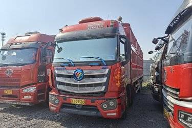 二手福田 欧曼EST 9系重卡 400马力 8X4 9.6米仓栅式载货车(国五) 前四后八 福田康明斯二手载货车 黄牌图片