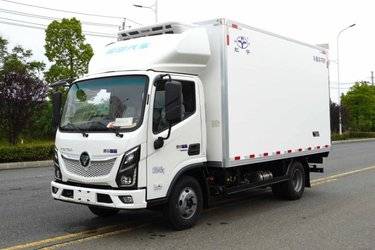 二手福田奥铃 智蓝EL 4.5T 4.085米单排纯电动冷藏车(气刹)  二手电动卡车电动冷藏车图片