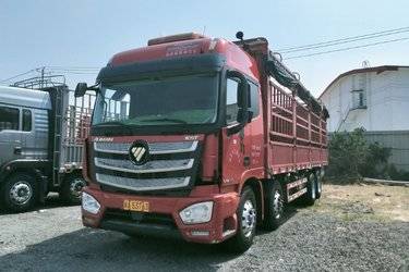 二手福田 欧曼EST 6系重卡 430马力 8X4 9.6米仓栅式载货车(国五) 前四后八 康明斯二手载货车 黄牌图片