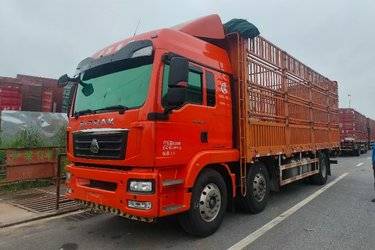 二手中国重汽 汕德卡SITRAK G5重卡 330马力 6X2 9.52米仓栅式载货车(国六) 前四后四 曼二手载货车 黄牌图片