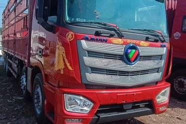 二手福田 欧曼EST 9系重卡 430马力 8X4 9.6米仓栅式载货车(国五) 前四后八 曼二手载货车 黄牌图片
