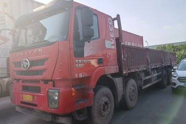 二手上汽红岩 杰狮重卡 390马力 8X4 9.55米栏板载货车(国五) 前四后八 一汽二手载货车 黄牌图片
