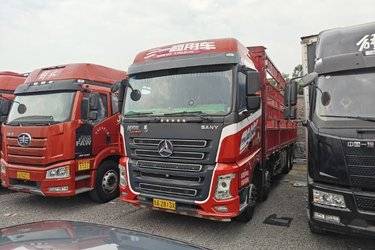 二手三一集团 俊领版 430马力 8X4 9.5米仓栅式载货车(国五) 前四后八 东风康明斯二手载货车 黄牌图片