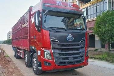 二手东风柳汽 乘龙H7重卡 480马力 8X4 9.4米仓栅式载货车(国五) 前四后八 玉柴二手载货车 黄牌图片