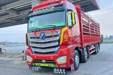 二手福田 欧曼EST 9系重卡 510马力 8X4 9.53米仓栅式载货车(国五) 前四后八 福田康明斯二手载货车 黄牌图片