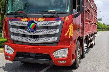 二手福田 欧曼EST 6系重卡 430马力 8X4 9.45米仓栅式载货车(国五) 前四后八 福田康明斯二手载货车 黄牌图片