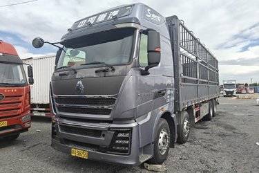 二手中国重汽 HOWO TH7重卡 500马力 8X4 9.5米仓栅式载货车(国六) 前四后八 曼二手载货车 黄牌图片