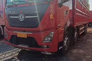 二手东风商用车 天龙KL重卡 465马力 8X4 9.6米仓栅式载货车(国五) 前四后八 雷诺二手载货车 黄牌图片