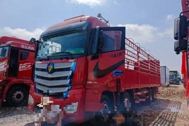 二手福田 欧曼EST 6系重卡 430马力 8X4 9.45米仓栅式载货车(国五) 前四后八 福田康明斯二手载货车 黄牌