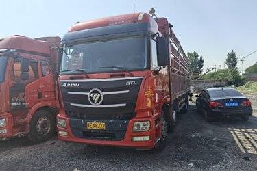 二手福田 欧曼GTL 6系重卡 360马力 8X2 9.6米仓栅式载货车(国五) 前四后六 福田康明斯二手载货车 黄牌图片