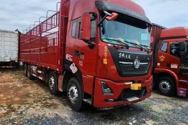 二手东风商用车 天龙KL重卡 465马力 8X4 9.4米仓栅式载货车(国五) 前四后八 雷诺二手载货车 黄牌图片