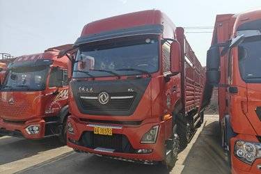 二手东风商用车 天龙KL重卡 465马力 8X4 9.6米仓栅式载货车(国五) 前四后八 雷诺二手载货车 黄牌图片