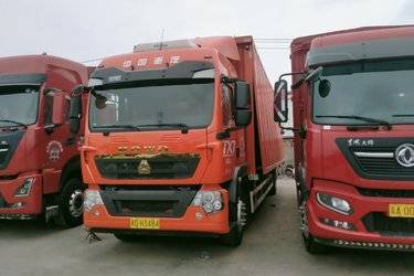 二手中国重汽 HOWO TX 290马力 4X2 9.6米翼开启厢式载货车(国六) 单桥 曼二手载货车 黄牌图片