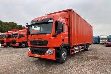 二手中国重汽 HOWO TX 290马力 4X2 9.6米翼开启厢式载货车(国六) 单桥 曼二手载货车 黄牌图片