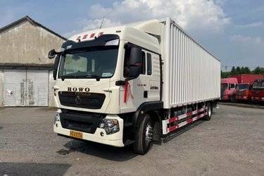 二手中国重汽 HOWO TX 290马力 4X2 9.6米厢式载货车(国六) 单桥 曼二手载货车 黄牌图片