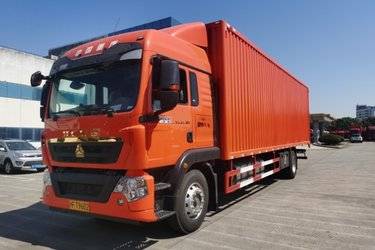 二手中国重汽 HOWO TX 290马力 4X2 9.6米翼开启厢式载货车(国六) 单桥 曼二手载货车 黄牌图片