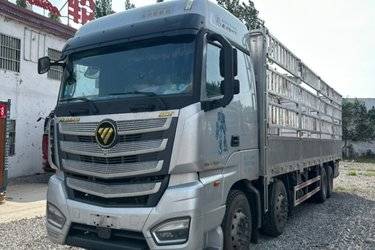 二手福田 欧曼EST 穿越版 490马力 8X4 9.56米仓栅式载货车(国六) 前四后八 福田康明斯二手载货车 黄牌图片