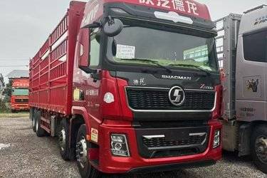 二手陕汽重卡 德龙X5000 绿通版 460马力 8X4 9.55米仓栅式载货车(国五) 前四后八 潍柴二手载货车 黄牌图片