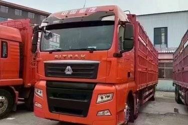 二手中国重汽 汕德卡SITRAK G5重卡 350马力 6X2 9.6米仓栅式载货车(国六) 前四后四 曼二手载货车 黄牌图片